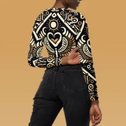 Eco-Friendly Long-Sleeve Crop Top - Ancient Egypt - Image 4