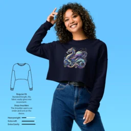 Elegance Meets Comfort | Colorful Dragon Crop Sweatshirt - Image 4