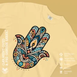 Hamsa Hand Heavyweight T-Shirt – Artistic Protection & Fortune - Image 16