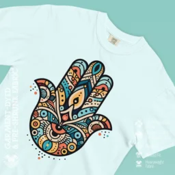 Hamsa Hand Heavyweight T-Shirt – Artistic Protection & Fortune - Image 4