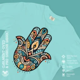 Hamsa Hand Heavyweight T-Shirt – Artistic Protection & Fortune - Image 12