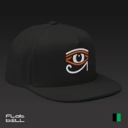 High-Profile Flat Bill Cap - Eye of Horus Design - Image 3