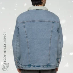 Men's Eco-Friendly Denim Sherpa Jacket - Warmth, Style, Sustainability - Image 9