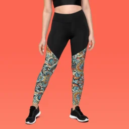 Vibrant Paisley Performance Leggings - Image 3