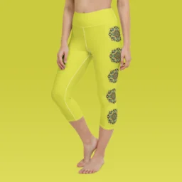 Yoga Capri Leggings with High Waist and mandala Design - Image 5