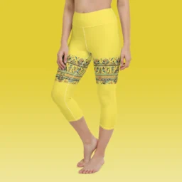 Yoga Capri Leggings with High Waist and Pharaoh's Legacy Design - Image 5