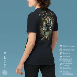 Bastet’s Radiant Joy Women’s Premium T-Shirt – Embrace Celestial Elegance - Image 5