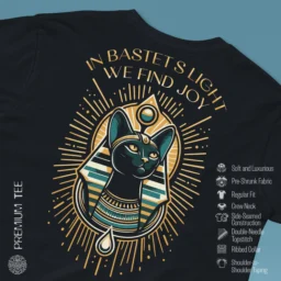 Bastet’s Radiant Joy Women’s Premium T-Shirt – Embrace Celestial Elegance - Image 7